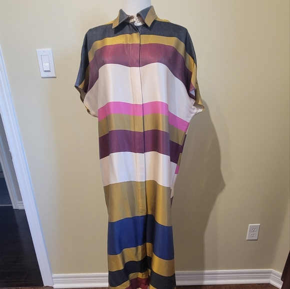 H&M multi colour shirt dress in size 4 - Picture 2 of 6
